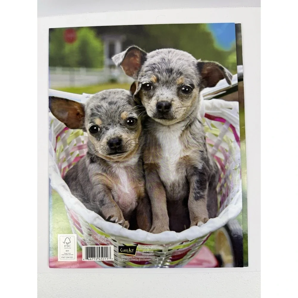 Vintage Keith Kimberlin School File Folders Cute Chihuahuas in basket New